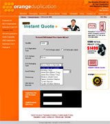 Orange Duplication's Online Price Quoter Page